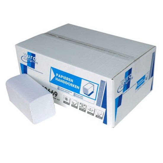 Handdoek tissue papier wit z-vouw 2 laags