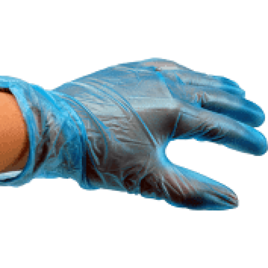 Handschoen Vinyl gepoederd blauw 